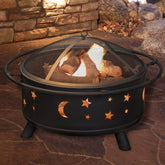 Star and Moon Steel Wood Burning Fire Pit | Yedwo Design